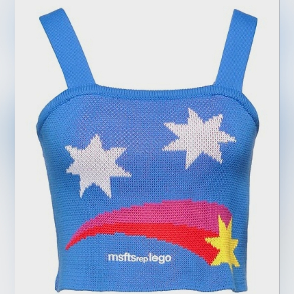 NWT MSFTSREP Knitted Crop Top In Maglia Sz M